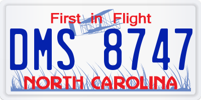 NC license plate DMS8747