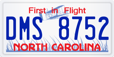 NC license plate DMS8752
