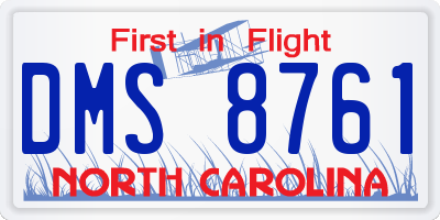 NC license plate DMS8761