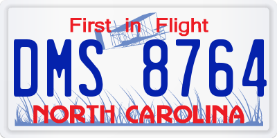 NC license plate DMS8764