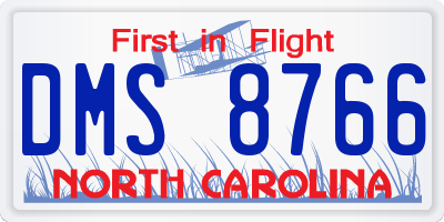 NC license plate DMS8766
