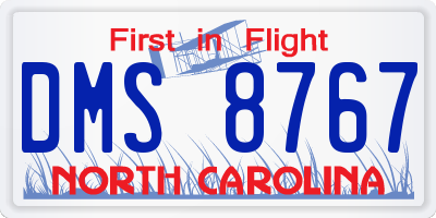 NC license plate DMS8767