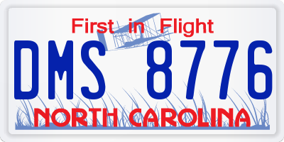 NC license plate DMS8776