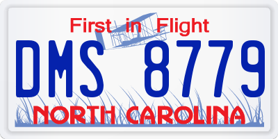 NC license plate DMS8779
