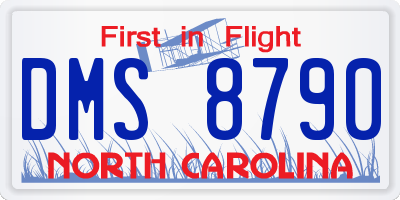 NC license plate DMS8790