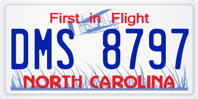 NC license plate DMS8797
