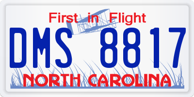 NC license plate DMS8817
