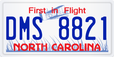 NC license plate DMS8821