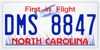 NC license plate DMS8847