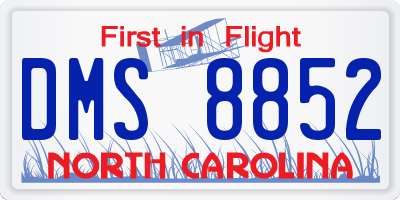 NC license plate DMS8852