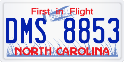 NC license plate DMS8853