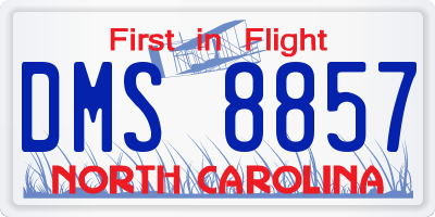 NC license plate DMS8857