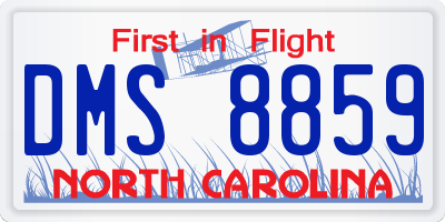 NC license plate DMS8859