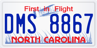 NC license plate DMS8867