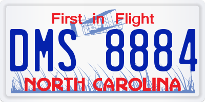 NC license plate DMS8884