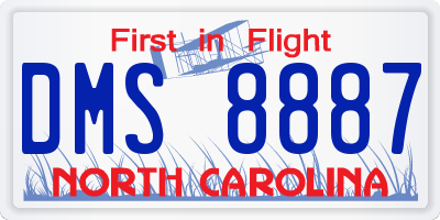 NC license plate DMS8887