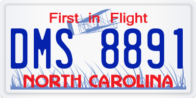NC license plate DMS8891