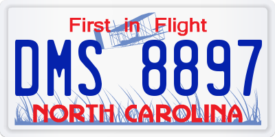 NC license plate DMS8897