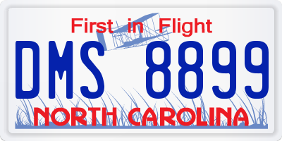 NC license plate DMS8899