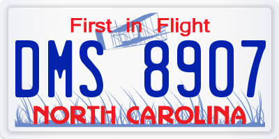 NC license plate DMS8907