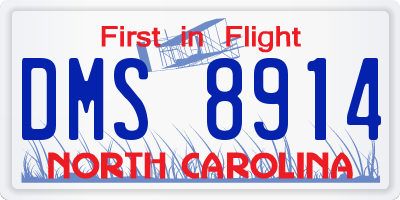 NC license plate DMS8914