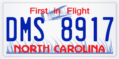 NC license plate DMS8917