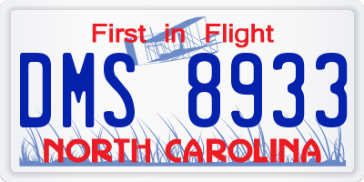 NC license plate DMS8933