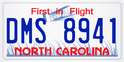 NC license plate DMS8941