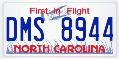 NC license plate DMS8944