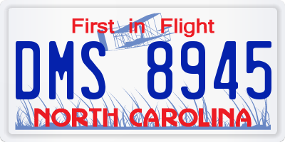 NC license plate DMS8945
