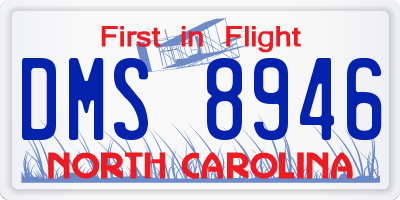 NC license plate DMS8946