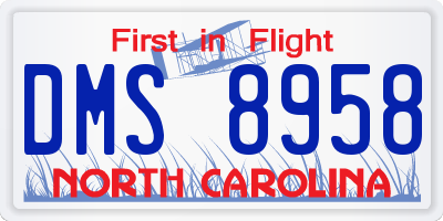 NC license plate DMS8958