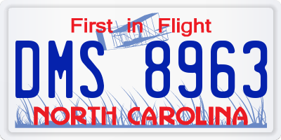 NC license plate DMS8963