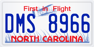 NC license plate DMS8966