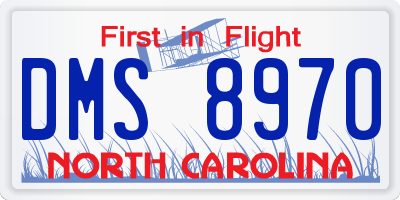 NC license plate DMS8970