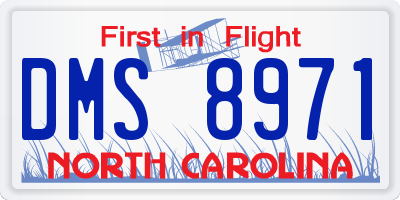 NC license plate DMS8971