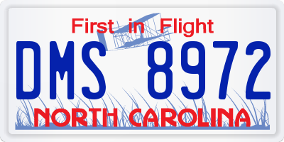 NC license plate DMS8972