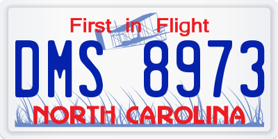 NC license plate DMS8973