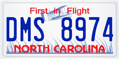NC license plate DMS8974