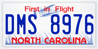 NC license plate DMS8976
