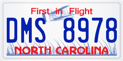NC license plate DMS8978