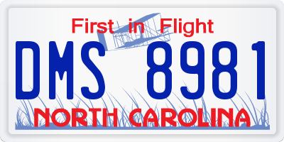 NC license plate DMS8981