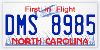 NC license plate DMS8985
