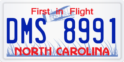 NC license plate DMS8991