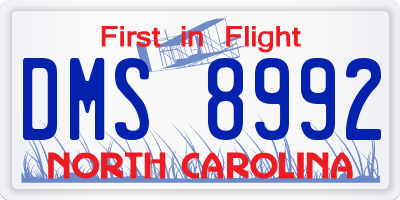 NC license plate DMS8992