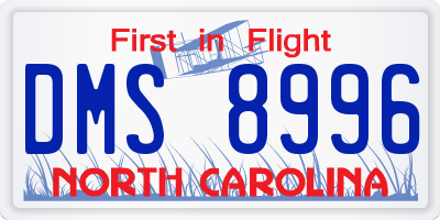 NC license plate DMS8996