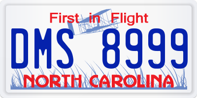 NC license plate DMS8999