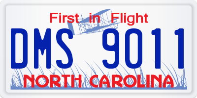 NC license plate DMS9011