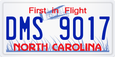 NC license plate DMS9017