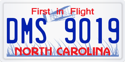 NC license plate DMS9019